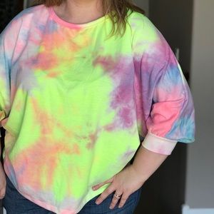 Open Back Tie Dye 3/4 length sleeve